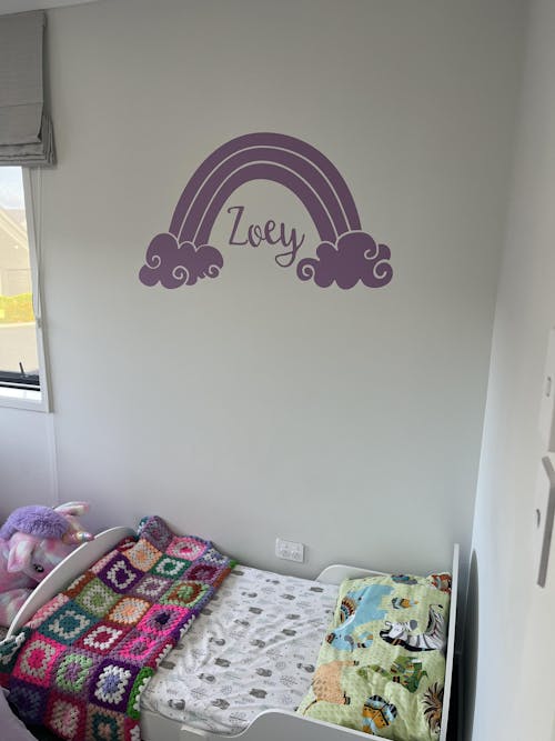 custom name rainbow wall decal