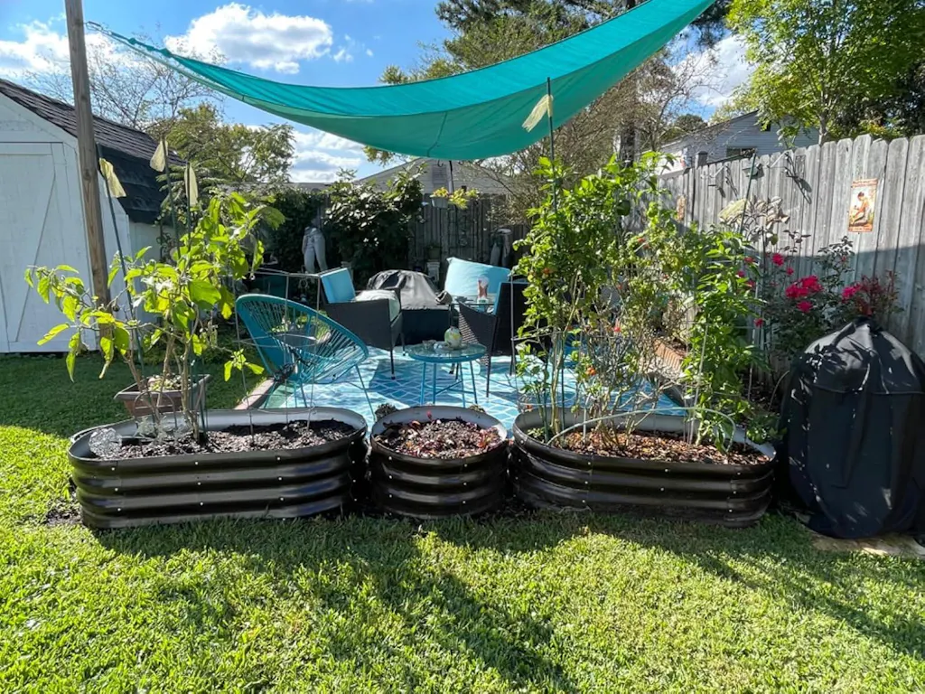 12" Tall 4x2 ft Galvanized Module Metal Raised Garden Bed, Oval Metal Planter Box for Planting Plants Vegetables