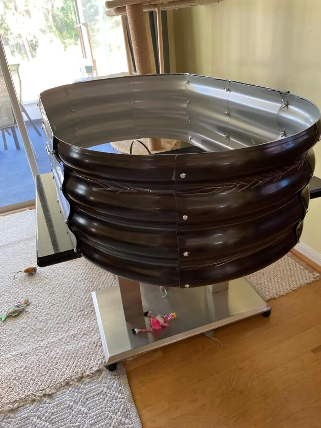 12" Tall 4x2 ft Galvanized Module Metal Raised Garden Bed, Oval Metal Planter Box for Planting Plants Vegetables