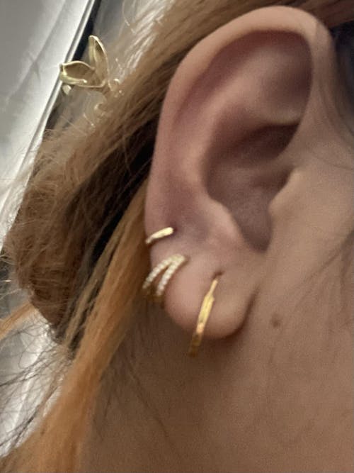 Kathryn Gold Pave Huggies