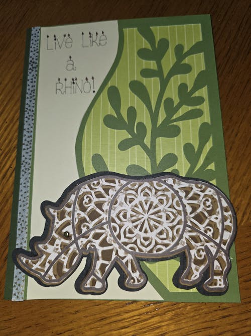 3D Layered Rhinoceros Mandala SVG file, layered cut file, 4 layers for Cricut or Cameo