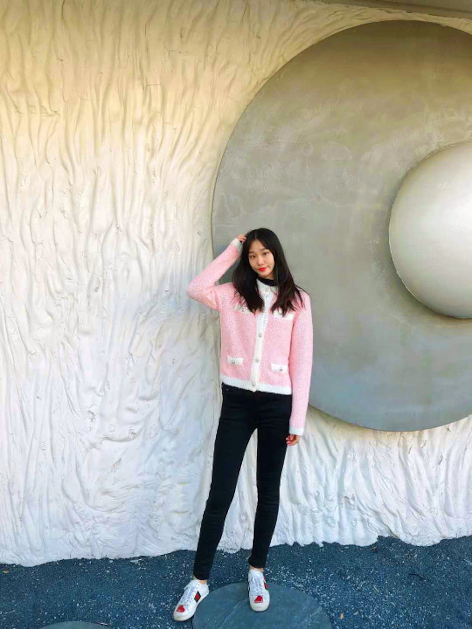 Pink Sequined Cardigan  Lim Joo Kyung - True Beauty - Fashion Chingu