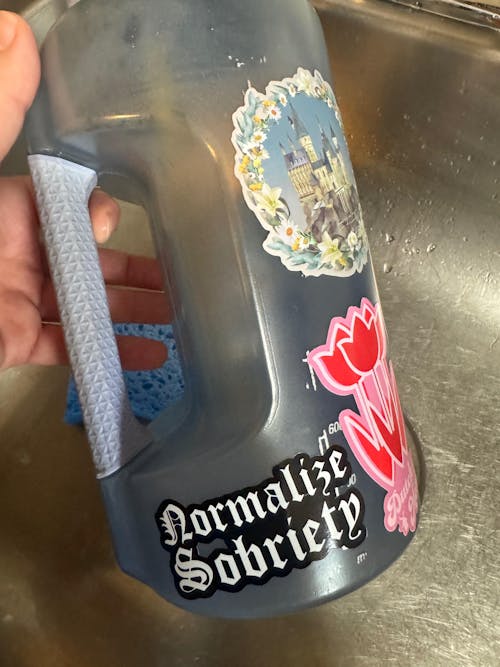 Normalize Sobriety AS White Stickers