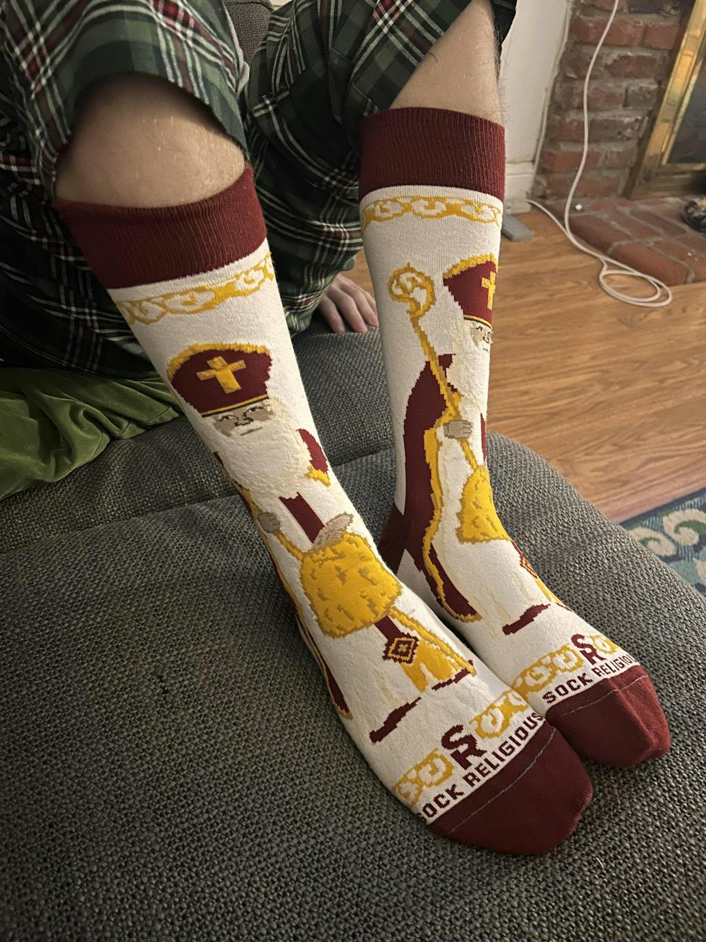 St. Nick Socks Sock Religious St. Nicholas socks , Papal Socks