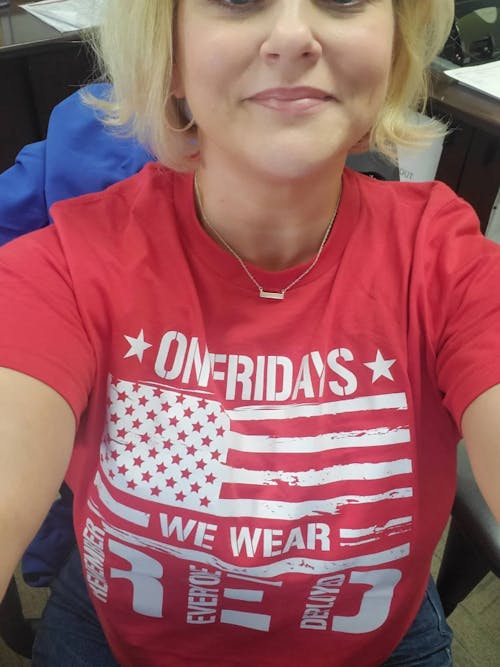 On Fridays We Wear Red Remember Everyone Deployed T-Shirt