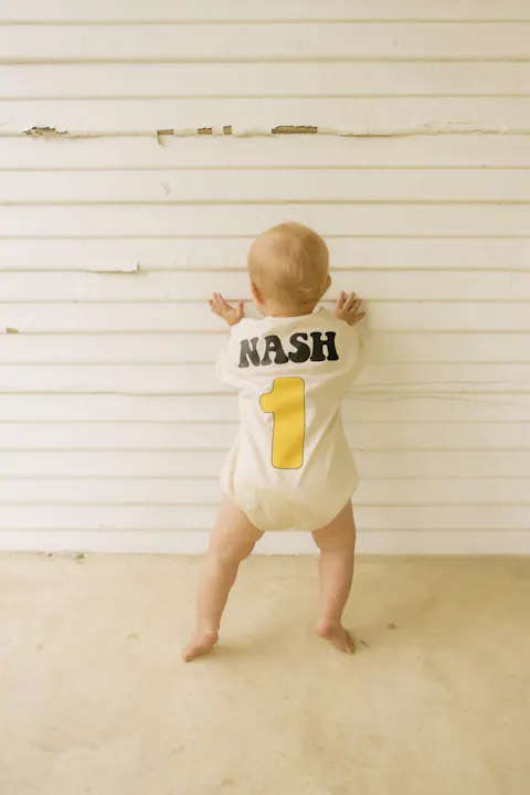 Custom Name One Happy Dude Birthday Romper Baby Smiley Face Outfit 1st Birthday Bodysuit Bold Playful Design Checkered Pattern