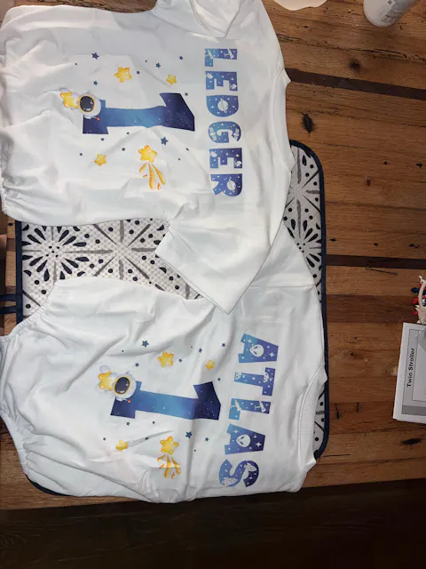 Personalized Baby Boy Astronaut Romper Space Theme 1st Birthday Outfit Colorful Design Custom Name First Trip Around the Sun