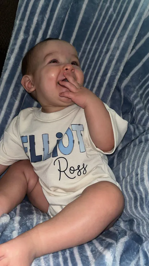 Boys Bubble Romper with Personalized Name Design