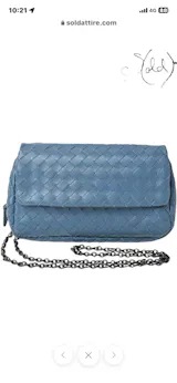 Bottega Veneta Intrecciato Baby Blue Clutch - Convertible Shoulder Bag | Sold Attire