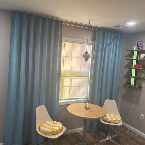 Mist Blue Velvet Curtains