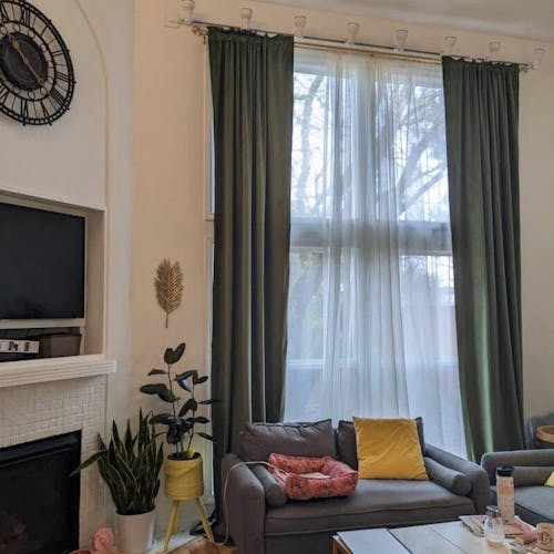 Lunar Green Velvet Curtains