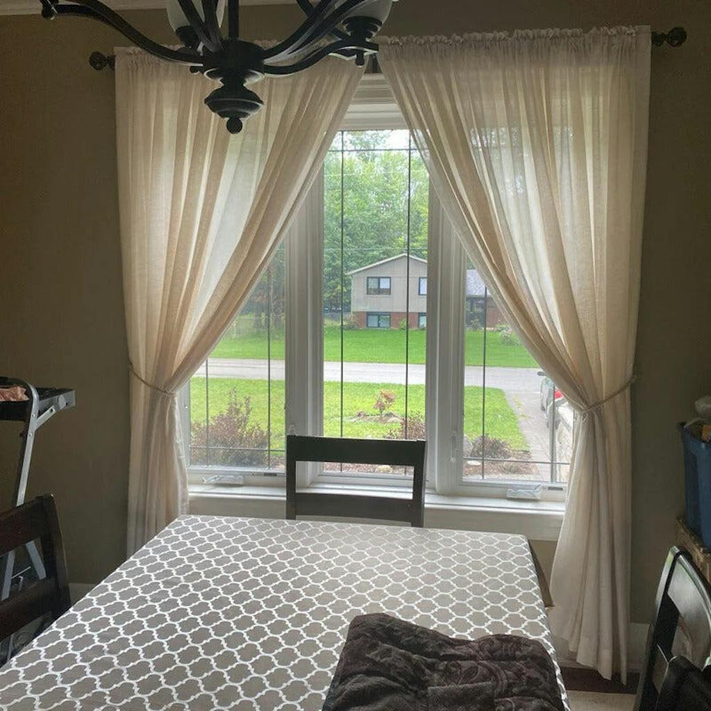 Bone Semi Sheer Curtains