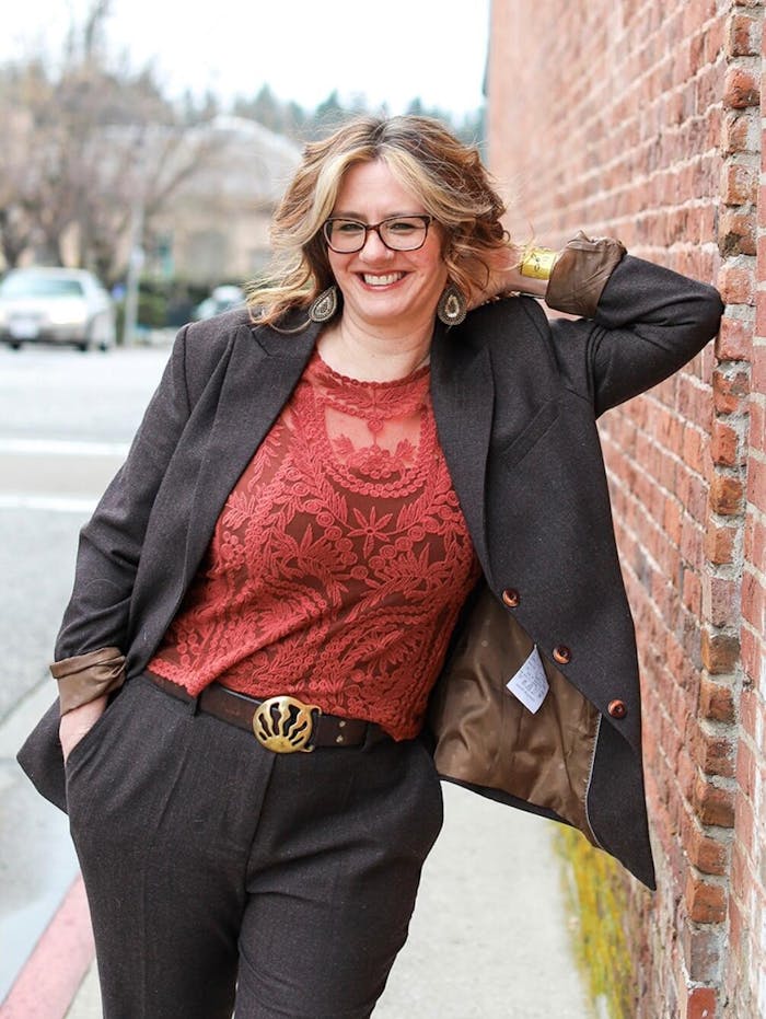 3 Piece Single Breasted Business Casual Slim Fit Herringbone Women's Suit (Blazer+Vest+Pants)