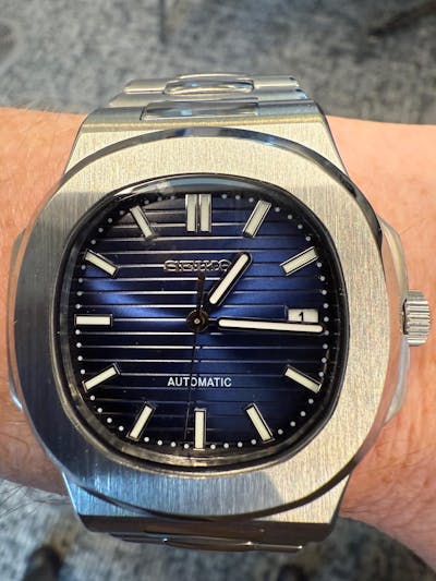 Seiko Mod Nautilus "Blue" Watch
