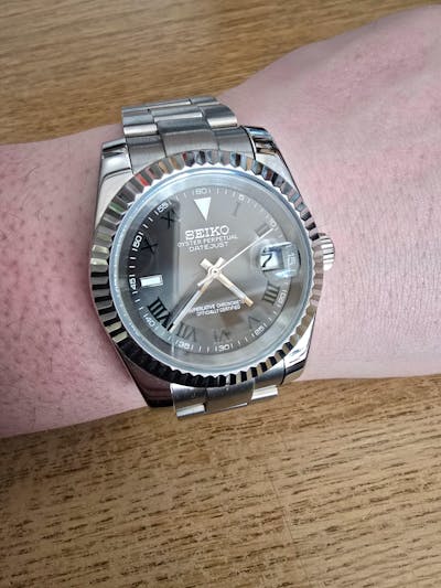 Seiko Mod Datejust "Wimbledon" Watch