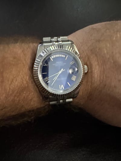 Seiko Mod Day-Date "Blue Roman" Watch