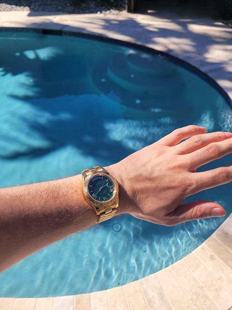 Seiko Mod Day-Date "Yellow Gold/Green" Watch