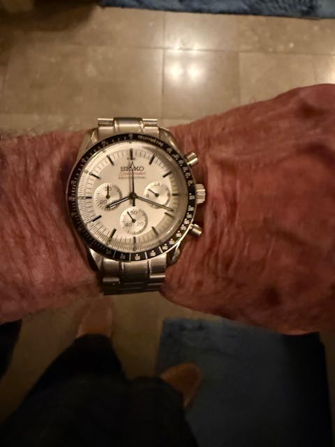 Seiko Mod Speedmaster "White" Chronograph Watch
