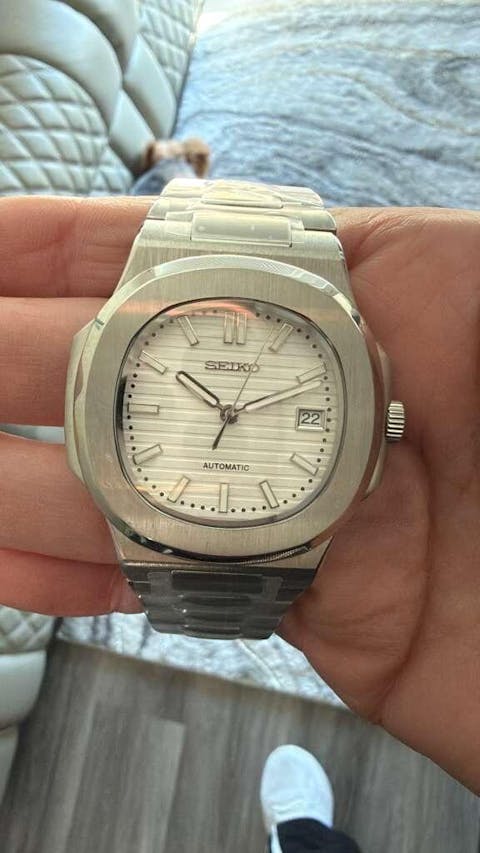 Seiko Mod Nautilus "White" Watch