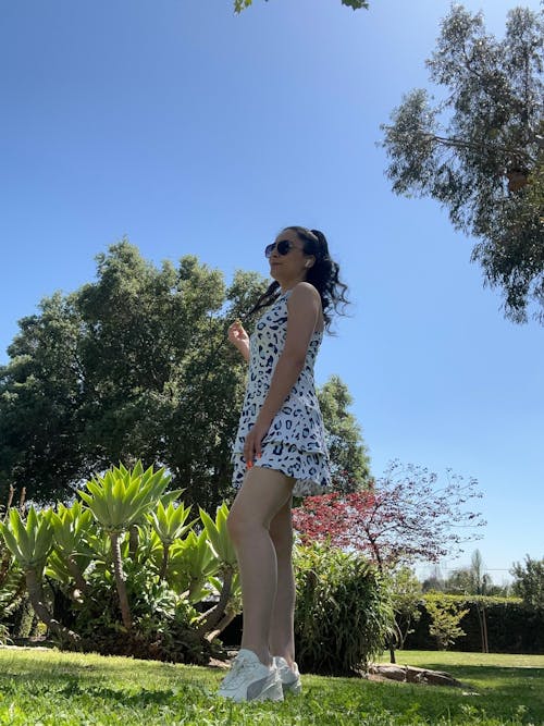 Blue Leopard 32"/37" V-neck Racerback Sleeveless Dress with Shorts