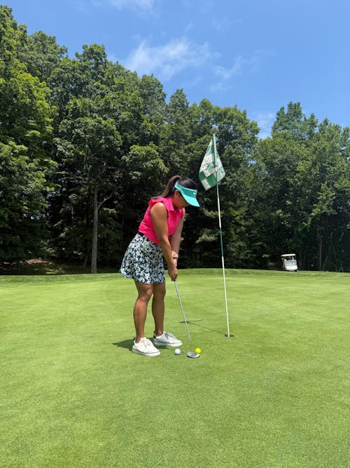 Button-Placket Ruffled Sleeveless Polo Shirt