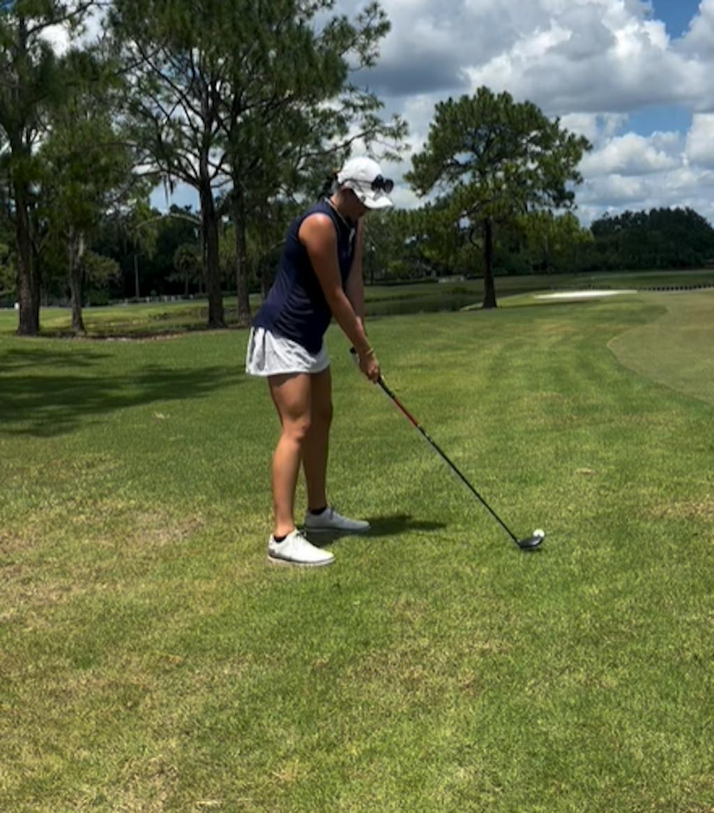 Dark Blue Ruffled Quarter-zip Sleeveless Shirt For Ladies