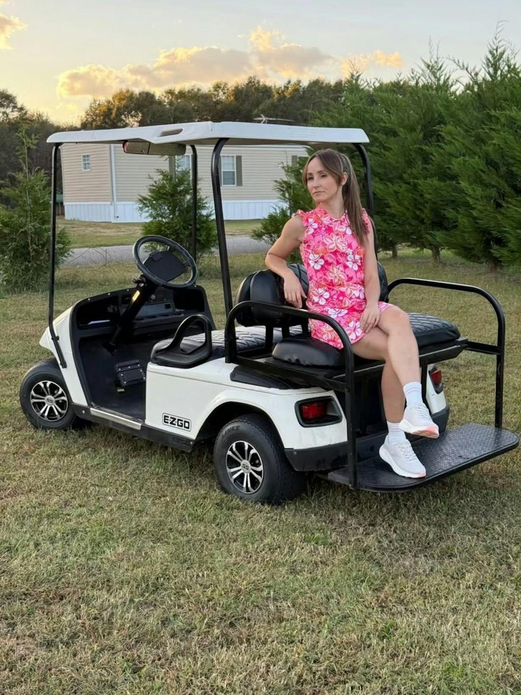 Red Floral 34" Ruffled Sleeveless Active Dress With Shorts