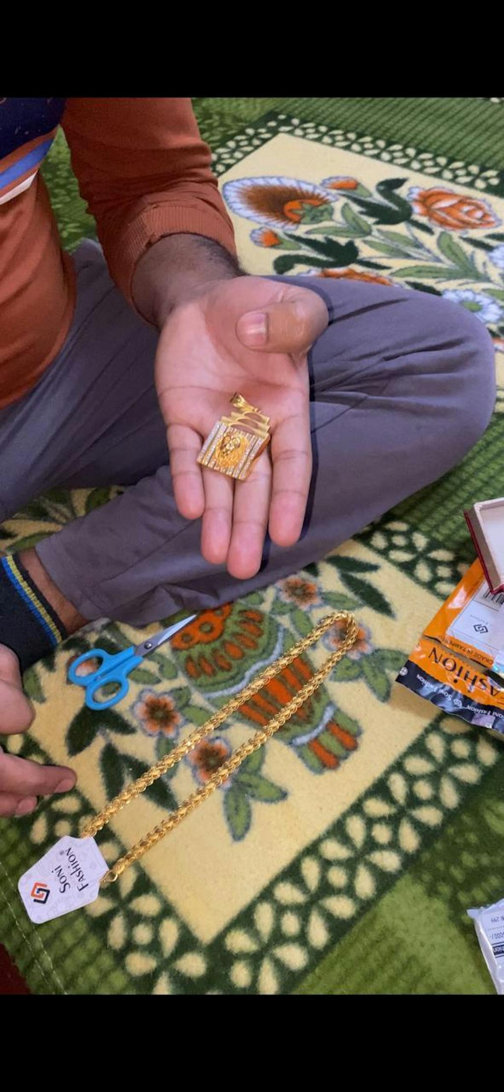 1 Gram Gold Plated Prominent Design Kohli Chain for Men - Style E071