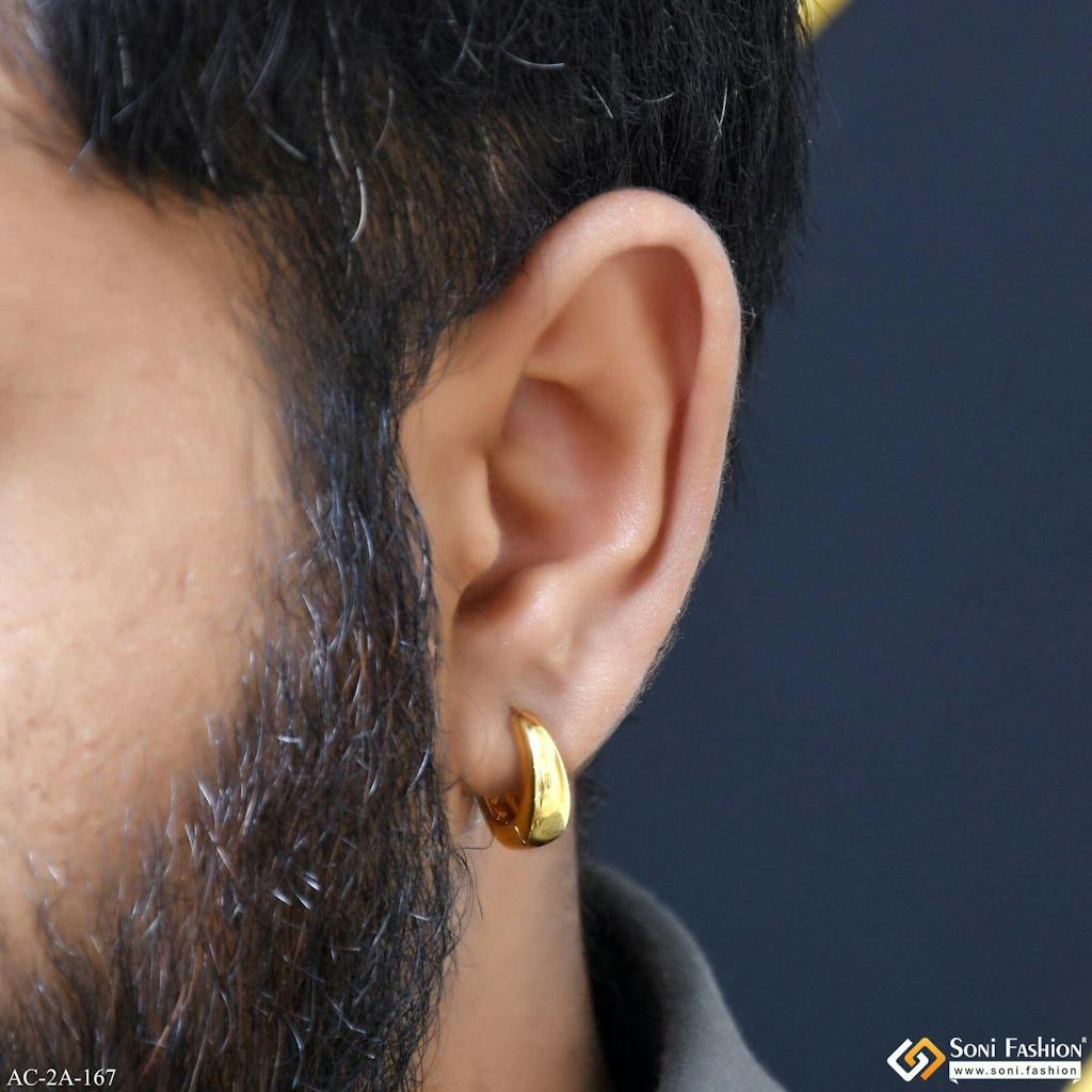 Fabulous Design Golden Color Stud Earring for Men (2 Pc) - Style A167