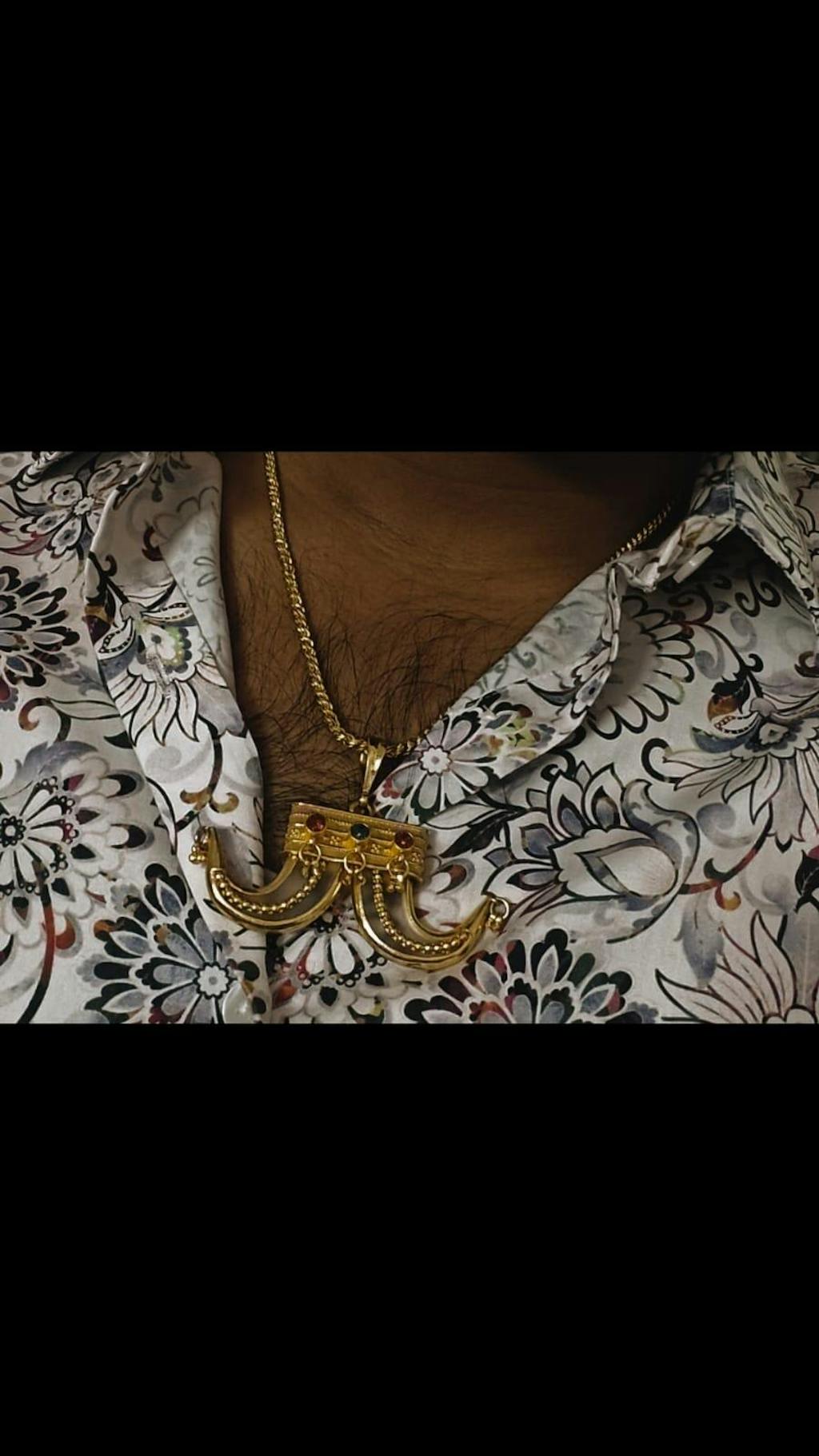 Rajwadi Artificial Finely Detailed Design Gold Plated Nail Pendant for Men - Style A717