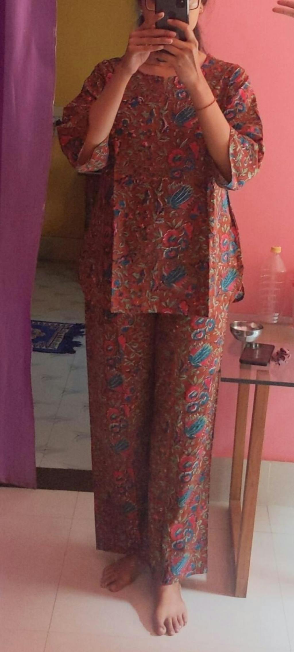 Sootisyahi 'Day Dream ' Azofree Handblock Printed Pure Cotton Night Suit