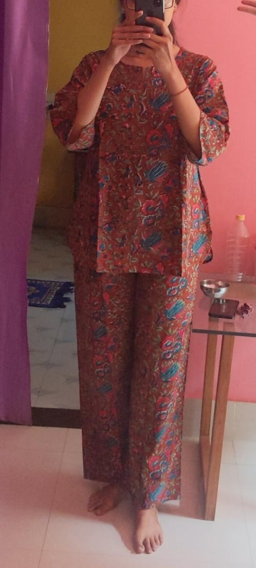 Sootisyahi 'Day Dream ' Azofree Handblock Printed Pure Cotton Night Suit