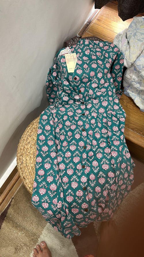 SootiSyahi 'Floral Frame' Cotton Dress