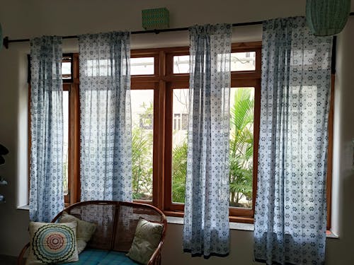 Sootisyahi 'Twinkling Stars' Handblock Printed Voile Cotton Curtain