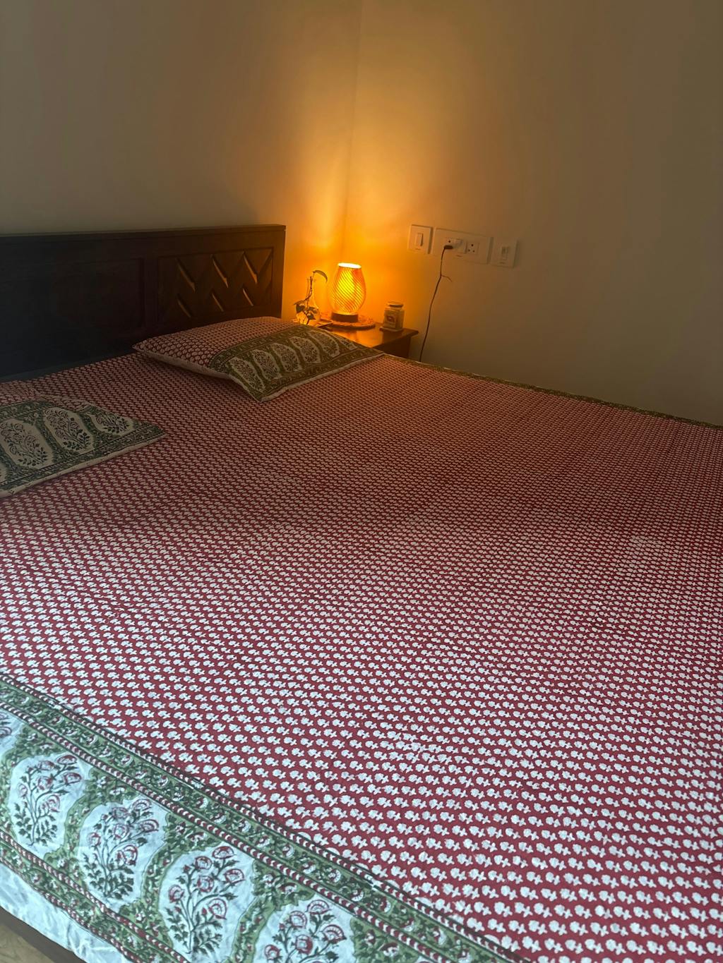 Sootisyahi 'Trumpet Creeper' Handblock Printed Cotton Bedsheet