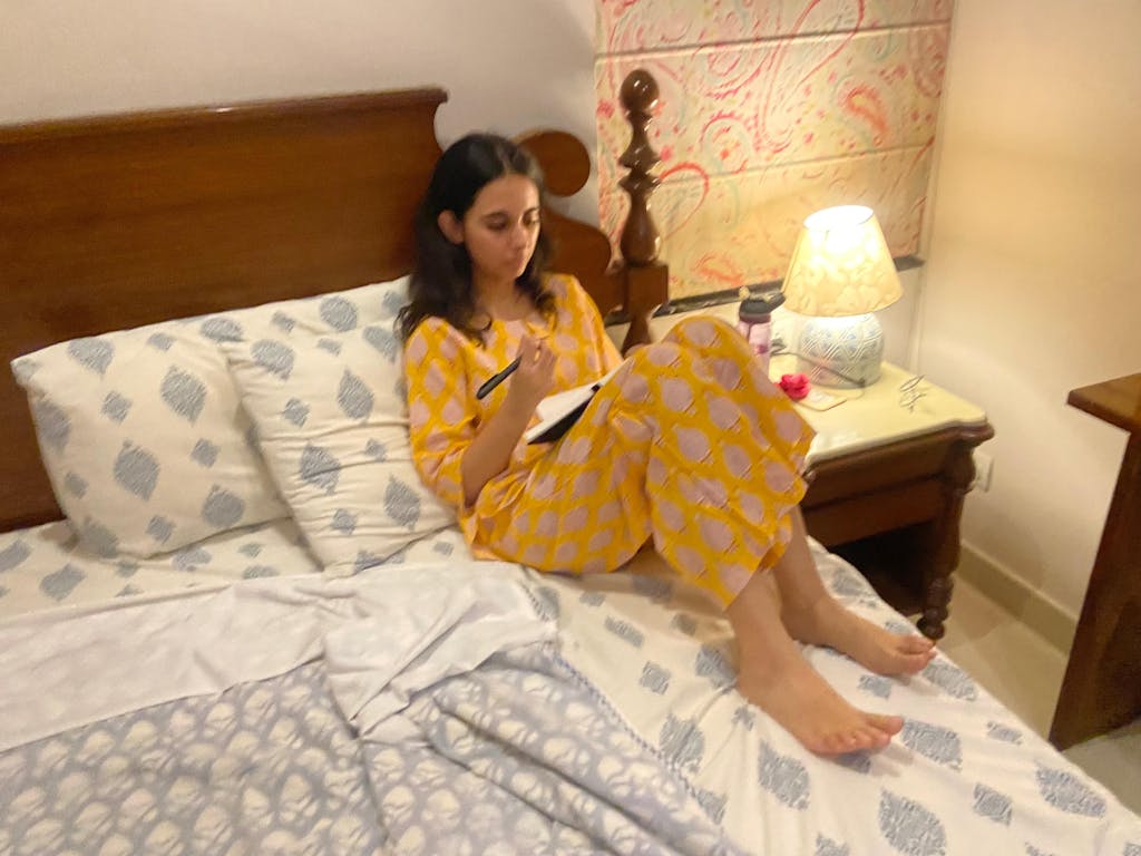 Cobalt Garden Serenade Block Printed Night suit