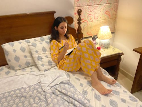 Cobalt Garden Serenade Block Printed Night suit