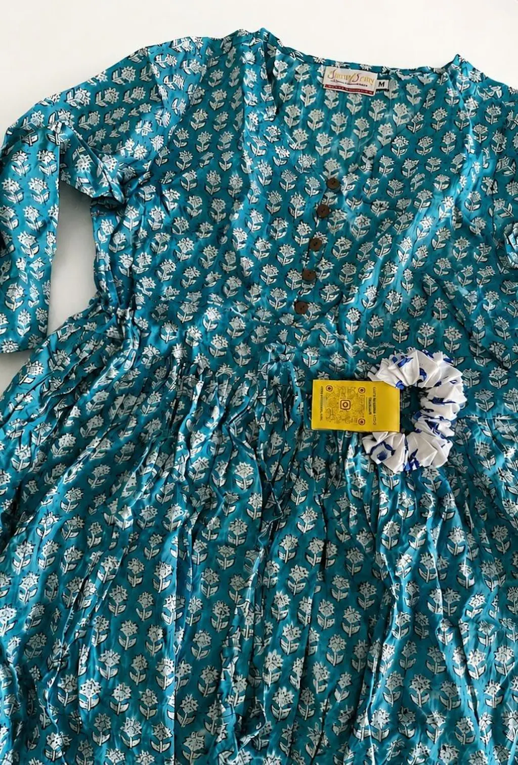 Sootisyahi 'Teel-n-Feel' Azofree Handblock Printed Pure Cotton Dress