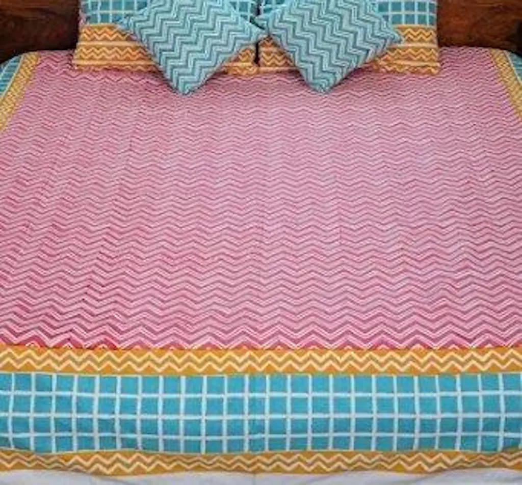Dream Weave Hand Block Printed Cotton Percale Bedsheet