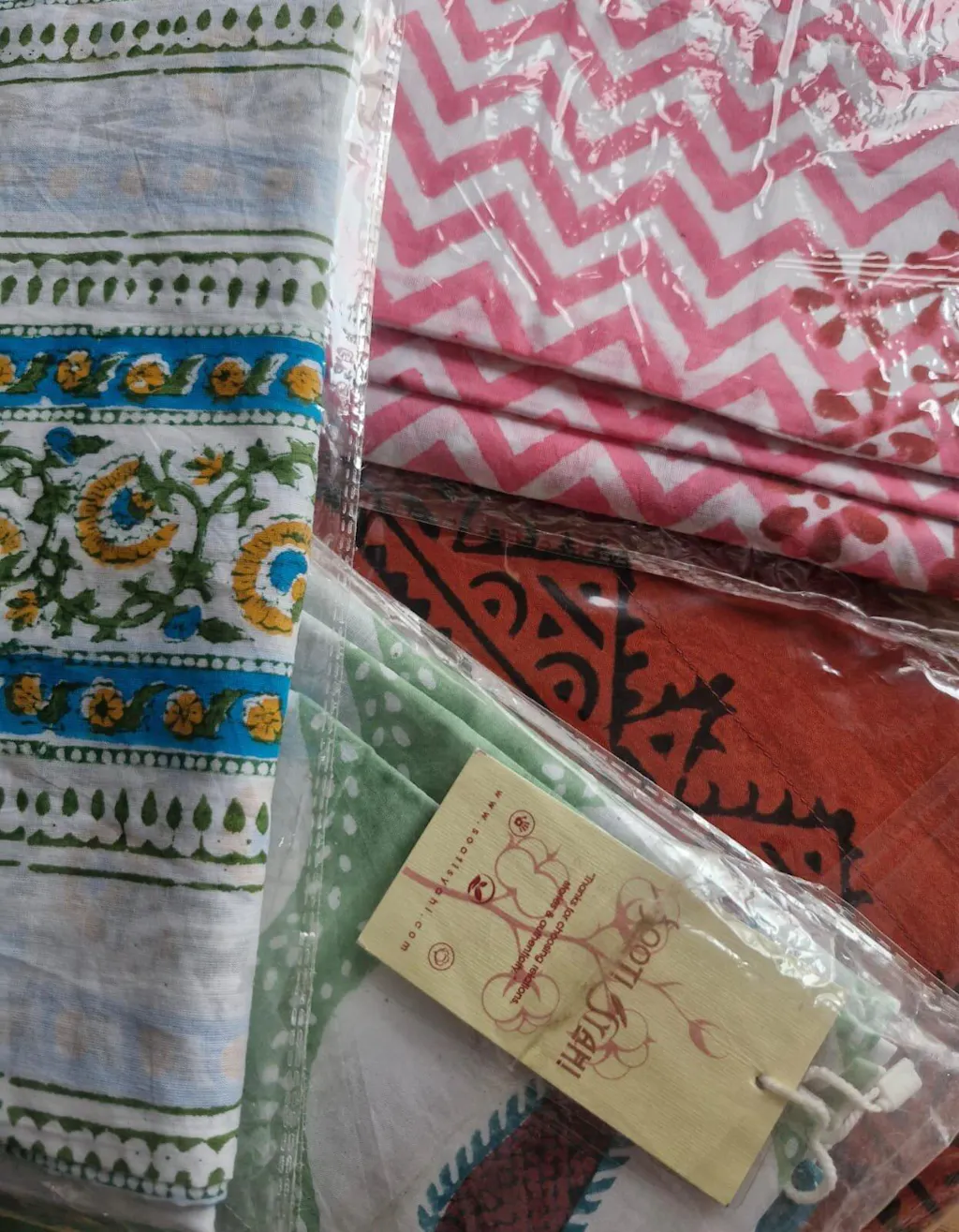 Sootisyahi 'Flowering Day' Handblock Printed Voile Cotton Curtain