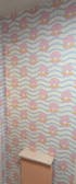 Gems of the Sea Wallpaper in Calm Blue, Pink and Yellow | Blue Seashell Wallpaper