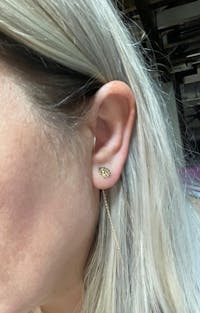 Cercei Aur 14k Fir Copacul Vietii cu Pietre Negre