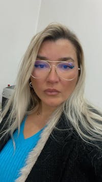 Lant Aur Alb 14k Cerc cu Pietre Negre