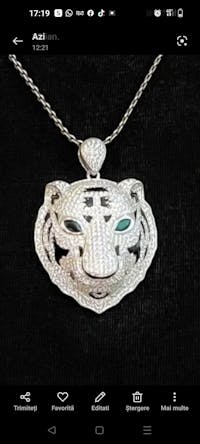 Pandantiv Argint Cuban Cap de Leopard