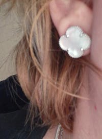 Cercei Argint Floare cu Sidef