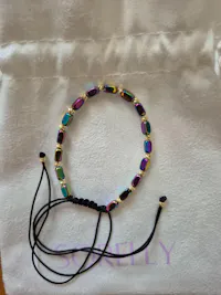 Bratara Snur cu Bile Aur 14k si Hematit Multicolor 2.5mm