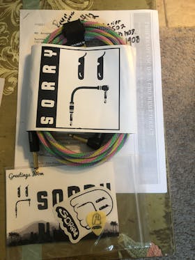 SORRY Straight to Right Angle Guitar / Instrument Cable - Sherbet