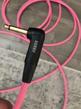 SORRY Right Angle to Right Angle Guitar / Instrument Cable - Neon Pink