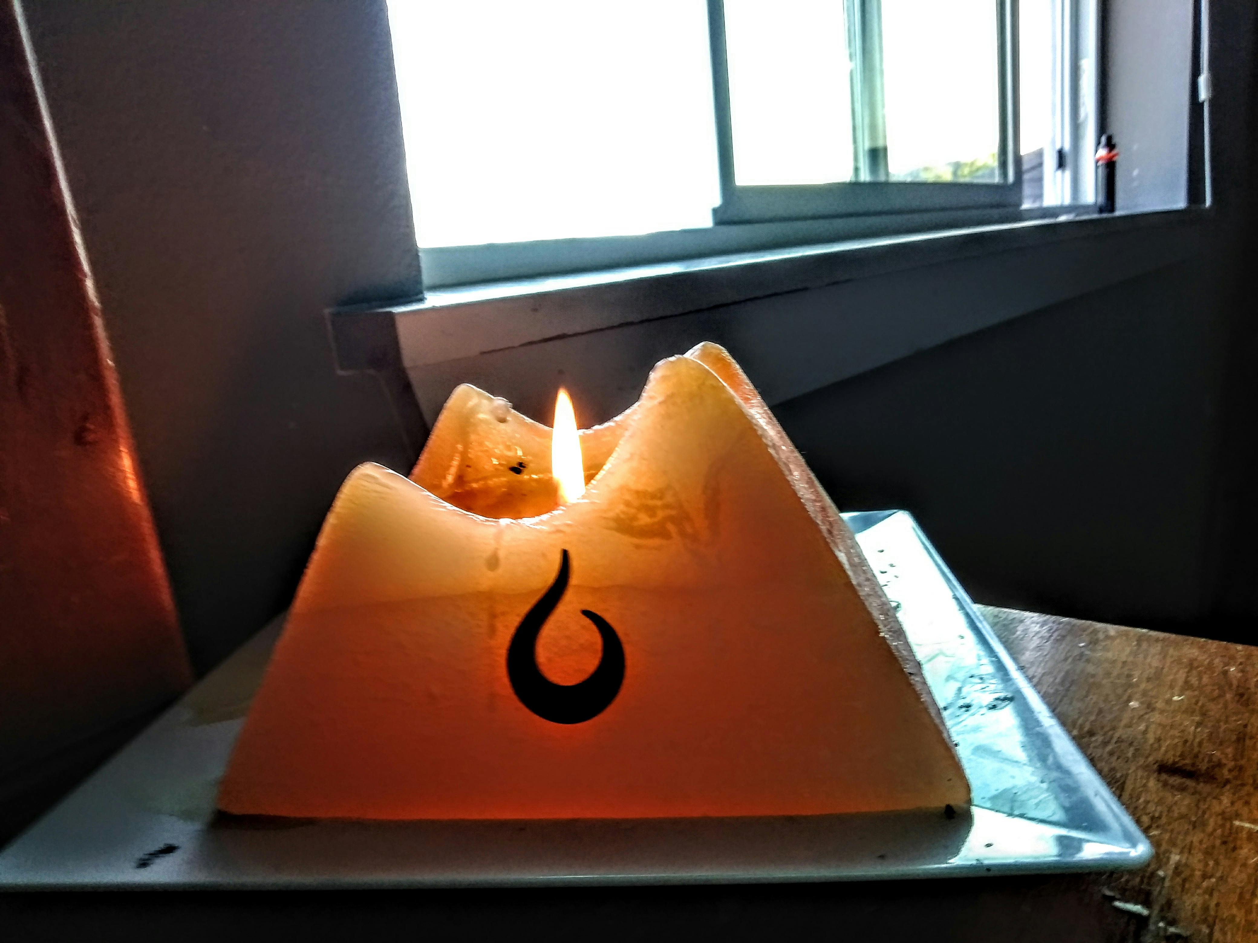 Leo Pyramid Candle with Hidden Crystal Gems Inside! SOUL/\TERRA