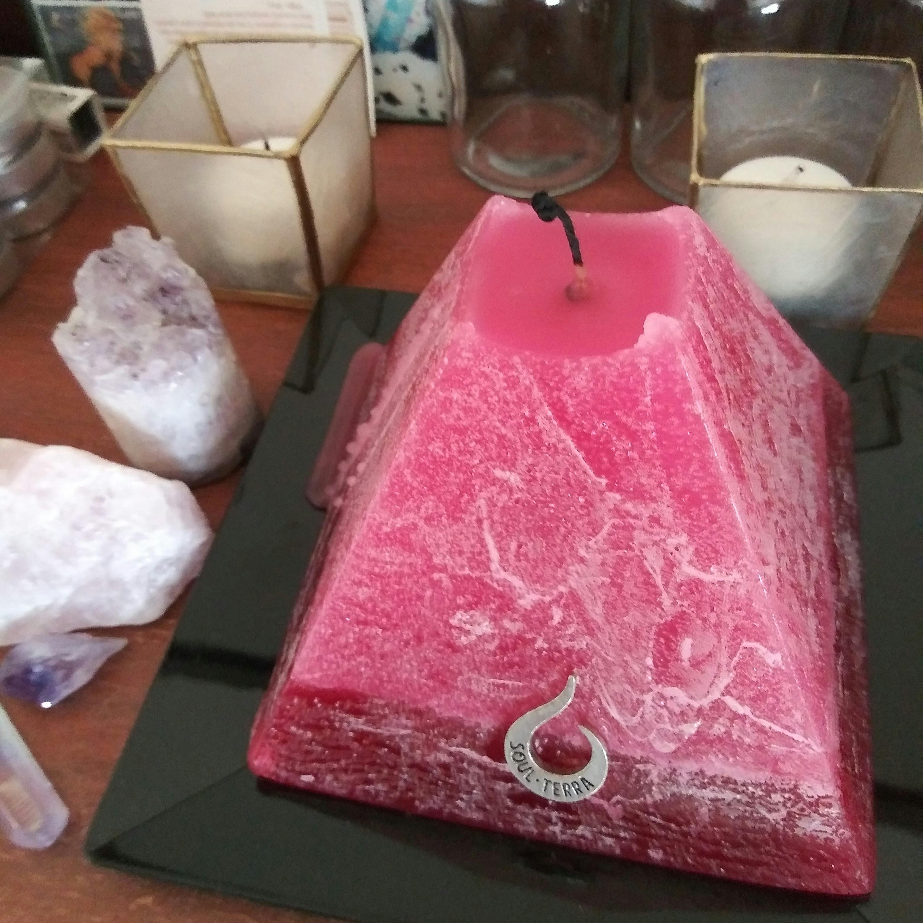 Scorpio Pyramid Candle with Hidden Crystal Gems Inside! SOUL/\TERRA